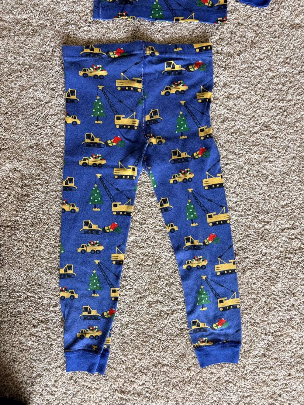 Blue Construction Truck Kids Pajama Set